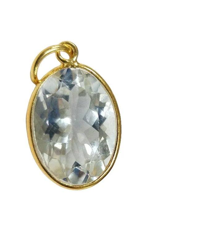 925 White Topaz Charm Necklace Pendant Beautiful Jewelry - K Jewelry Accessories