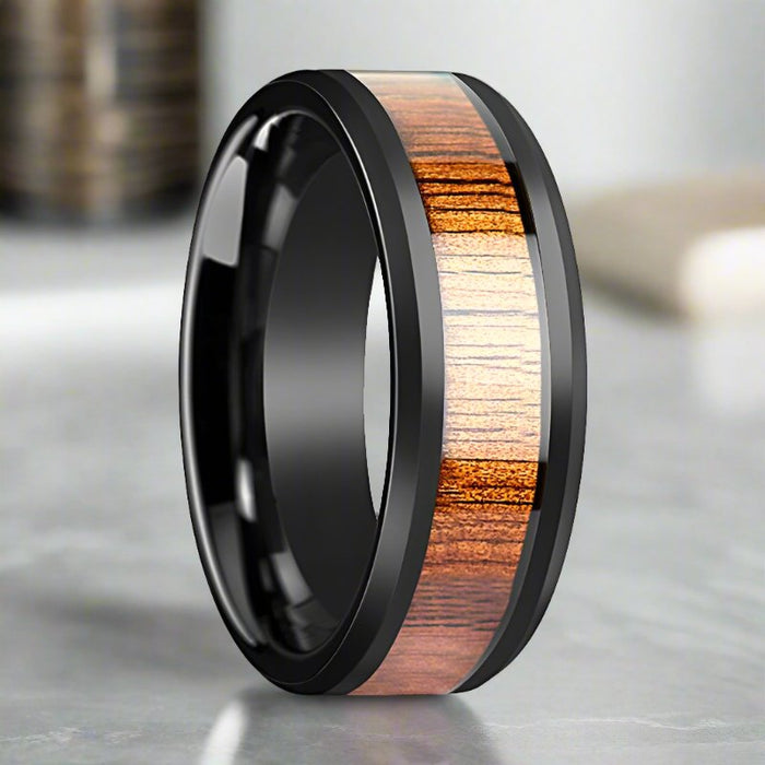 ACACIA Black Ceramic men's wedding band, image 1