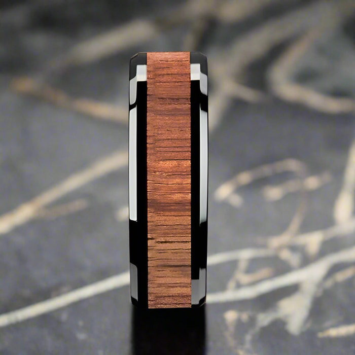 ACACIA Black Ceramic men's wedding band, image 3