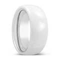 ALABASTER | Silver Ring, White Ceramic Ring, Domed - Rings - Aydins Jewelry - 1
