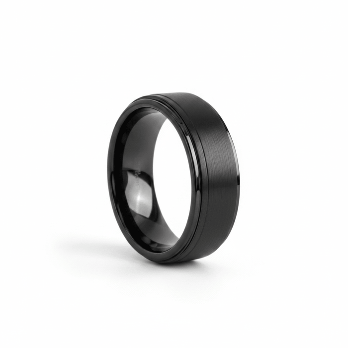 ALLIANCE — hero shot — men's tungsten carbide wedding ring | Aydins Jewelry