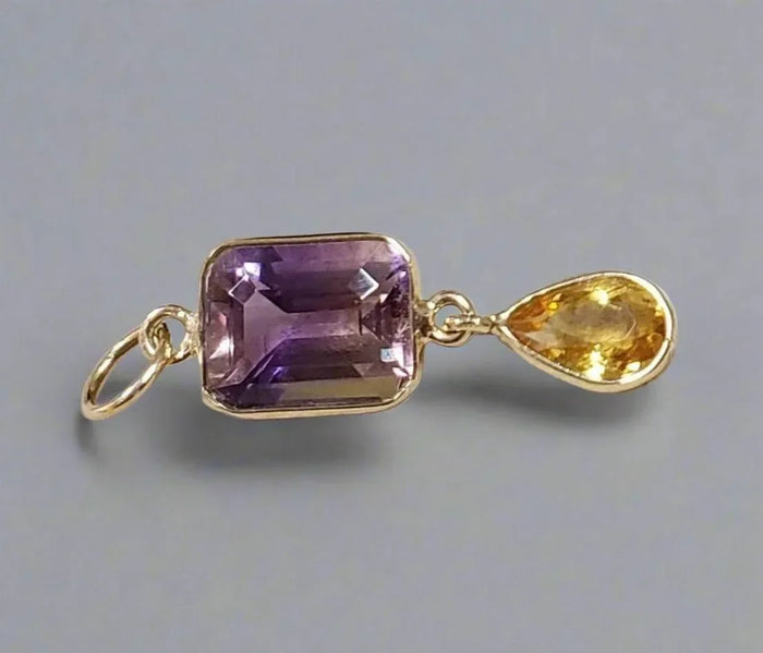 Ametrine and Citrine 14k Gold Pendant - K Jewelry Accessories