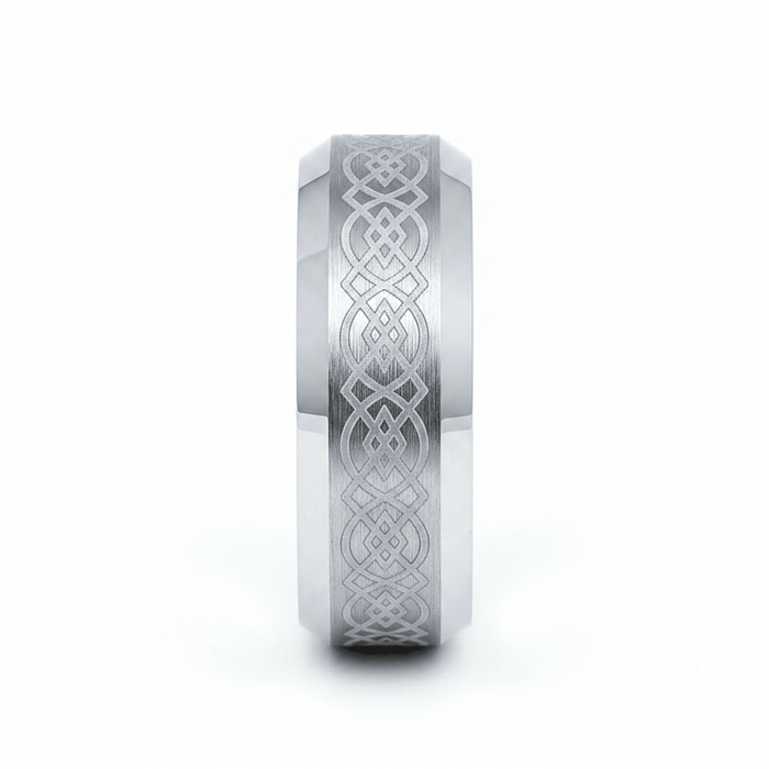 AMIS — angled view — men's tungsten carbide wedding ring | Aydins Jewelry