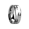 Animal Design Ring - Deer Print - Deer Track -  La Tungsten Carbide men's wedding band, image 1