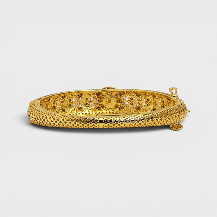 Antique - Style Champagne Cluster Bangle - Monis Anas Jewellers