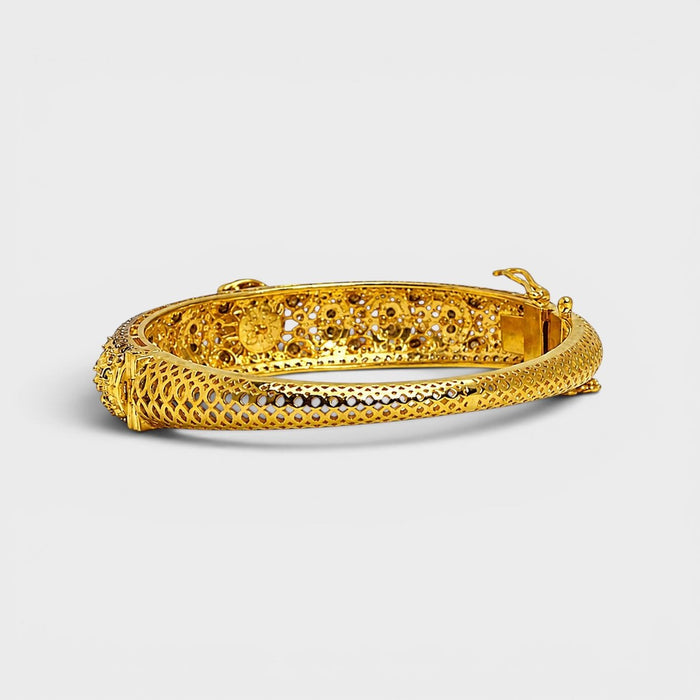 Antique - Style Champagne Cluster Bangle - Monis Anas Jewellers