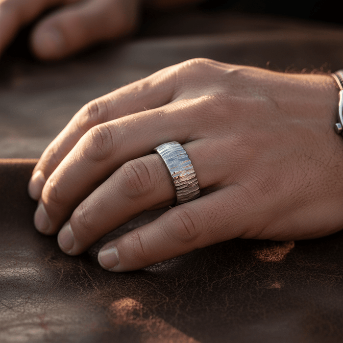 ARBORIX — lifestyle on hand — men's tungsten carbide wedding ring | Aydins Jewelry