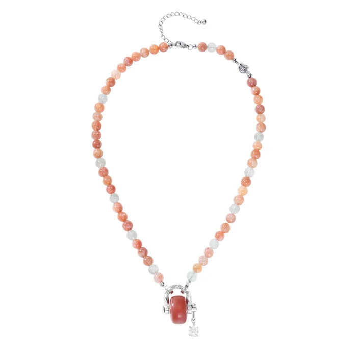 Aries Sunstone & Red Agate Necklace