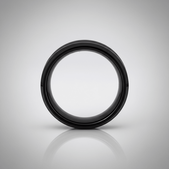 ATEN — alternate angle — men's tungsten carbide wedding ring | Aydins Jewelry