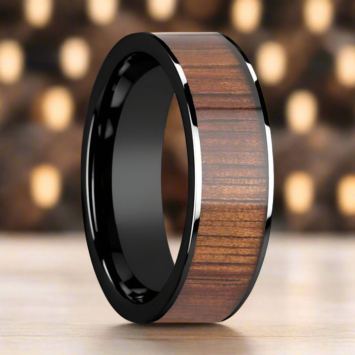 ATREUS Black Ceramic men's wedding band, image 1