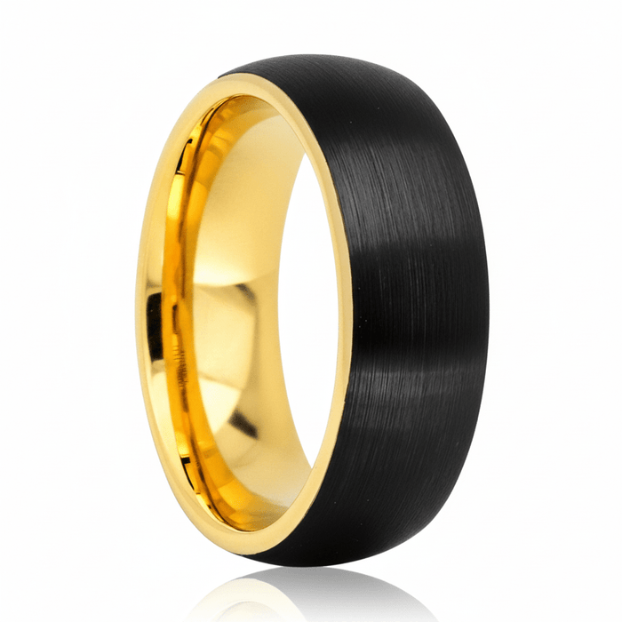AURELIUS — Hero product shot — men's tungsten wedding ring.
