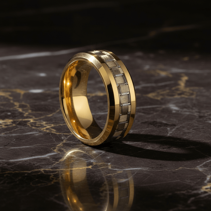 AUREON — detail view — men's tungsten carbide wedding ring | Aydins Jewelry
