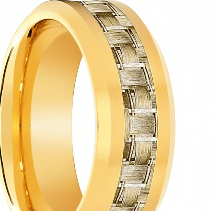 AUREON — close-up detail — men's tungsten carbide wedding ring | Aydins Jewelry