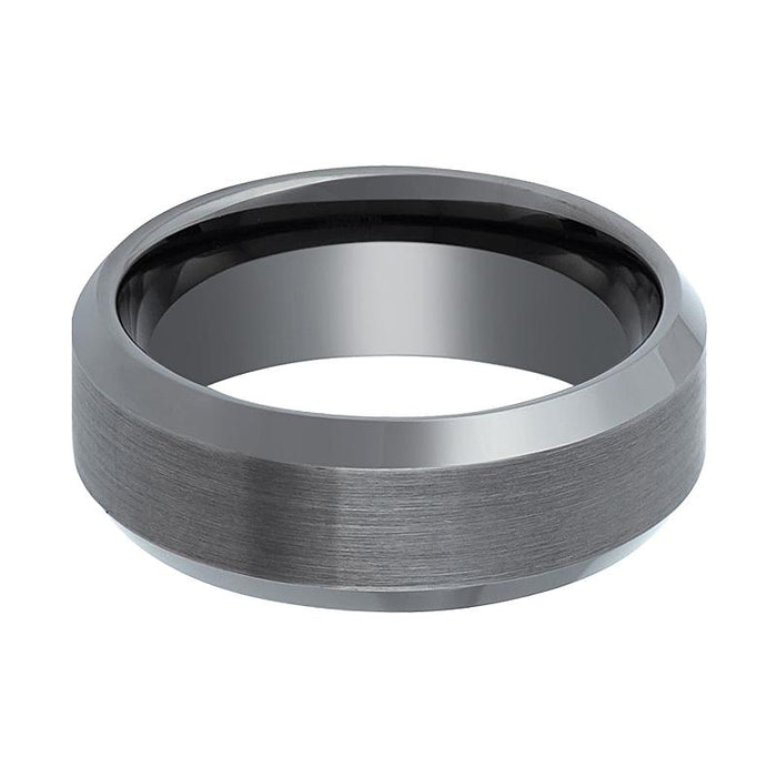 AXINGTON — detail view — men's tungsten carbide wedding ring | Aydins Jewelry