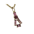 Baguette Pink Tourmaline 14k Gold Pendant: Dainty Natural Stone