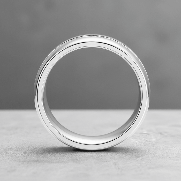 BAXTER — alternate angle — men's sterling silver wedding ring | Aydins Jewelry