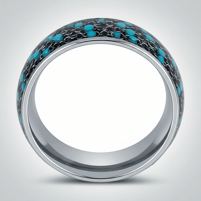 BEADWIRE — Center-through axial view — men's tungsten wedding ring.