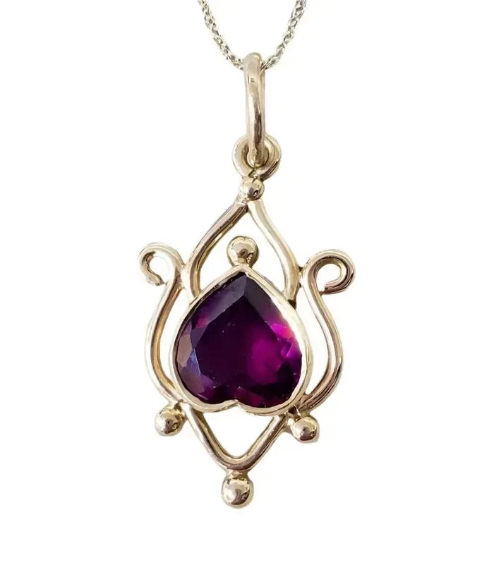 Beautiful 14k Rhodolite Garnet Heart Pendant Gold - K Jewelry Accessories