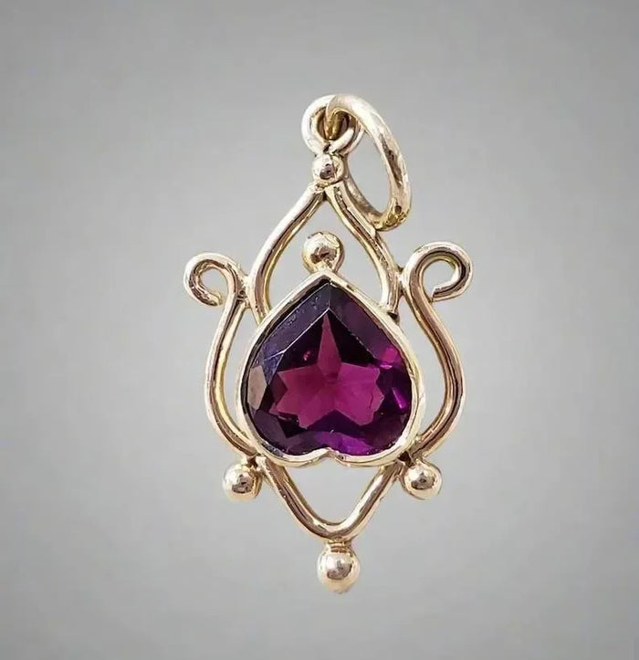 Beautiful 14k Rhodolite Garnet Heart Pendant Gold - K Jewelry Accessories