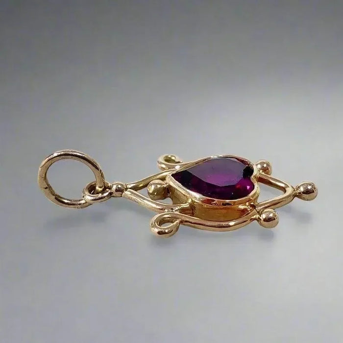 Beautiful 14k Rhodolite Garnet Heart Pendant Gold - K Jewelry Accessories