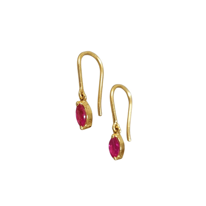 Beautiful Gold Vermeil Ruby Earrings Minimalist - K Jewelry Accessories