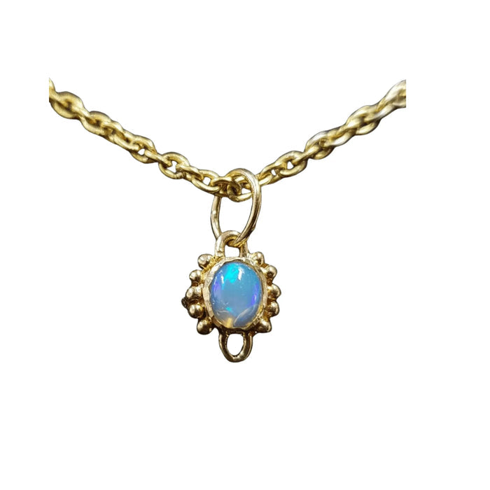 Beautiful Solid 18k Gold Opal Pendant Natural Stones - K Jewelry Accessories