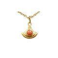 Bell Shaped Dainty Gold Vermeil Red Coral Pendant - K Jewelry Accessories