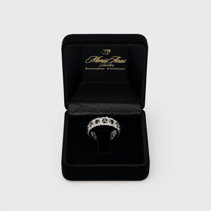 Black Sapphire Eternity Band Ring - Monis Anas Jewellers