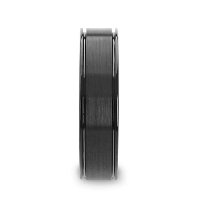 BLACKHEART Black Ceramic men's wedding band, image 3
