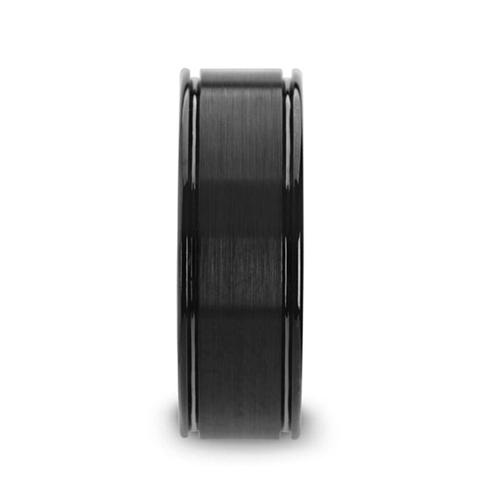 BLACKHEART Black Ceramic men's wedding band, image 4