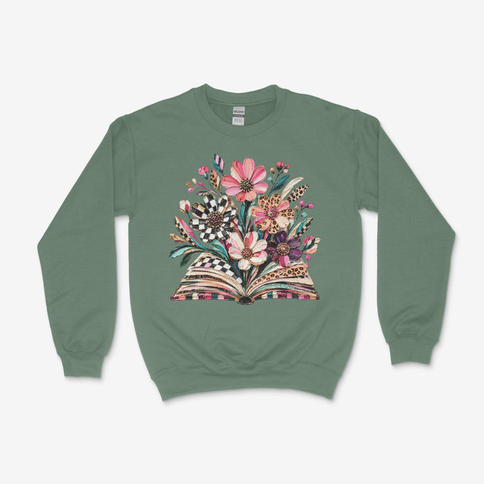 Gildan Sweatshirt- Heather Green / S