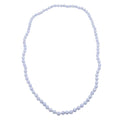 Blue Lace Agate Beaded 31 Inch Hand Knotted Gemstone Necklace