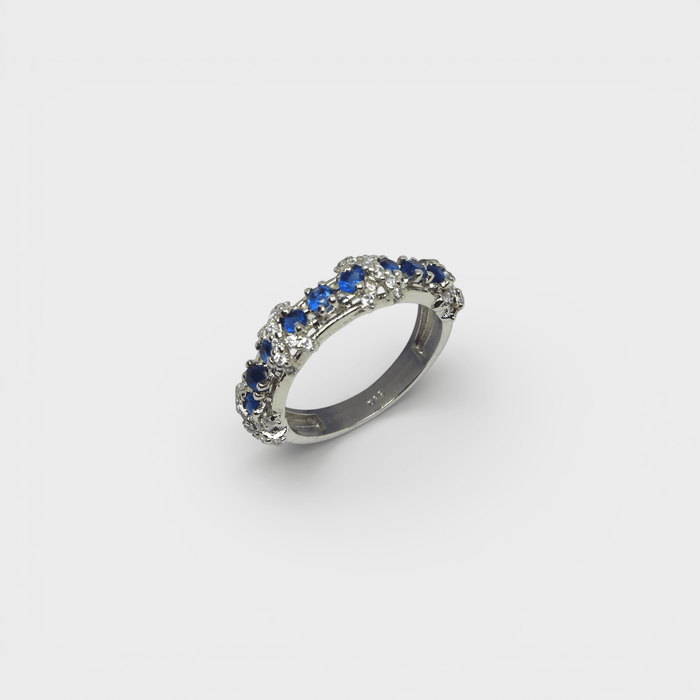 Blue Sapphire Eternity Band Ring - Monis Anas Jewellers