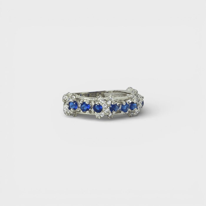 Blue Sapphire Eternity Band Ring - Monis Anas Jewellers