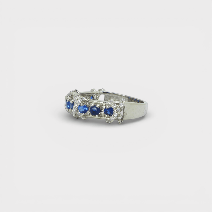 Blue Sapphire Eternity Band Ring - Monis Anas Jewellers
