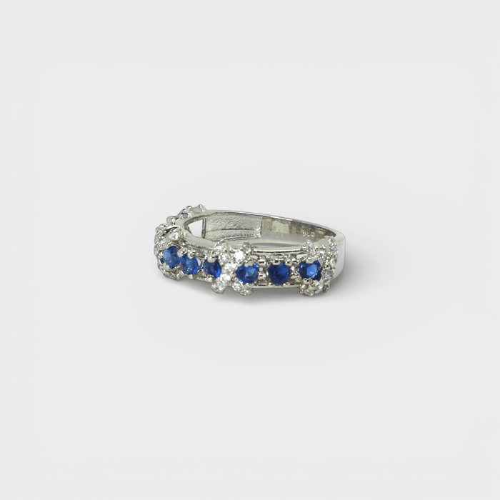 Blue Sapphire Eternity Band Ring - Monis Anas Jewellers