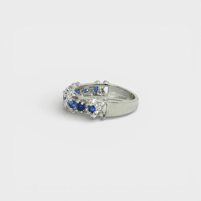 Blue Sapphire Eternity Band Ring - Monis Anas Jewellers