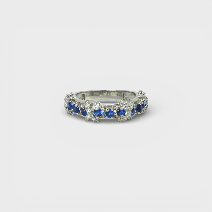 Blue Sapphire Eternity Band Ring - Monis Anas Jewellers