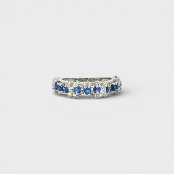 Blue Sapphire Eternity Band Ring - Monis Anas Jewellers