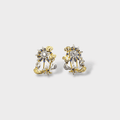 Blue Sapphire Floral Burst Clip Earrings - Monis Anas Jewellers