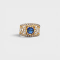 Blue Sapphire Open Lattice Ring - Monis Anas Jewellers