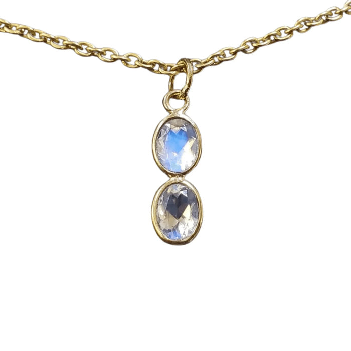 Blue Schiller Gold Rainbow Moonstone Pendant For Women - K Jewelry Accessories
