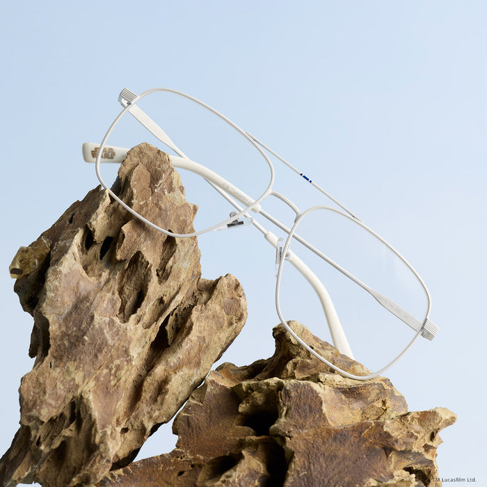 still life - star wars x diff eyewear featuring the blue squadron rebel pilot navigator glasses front view
