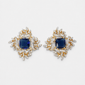 Blue Starburst Statement Studs - Monis Anas Jewellers