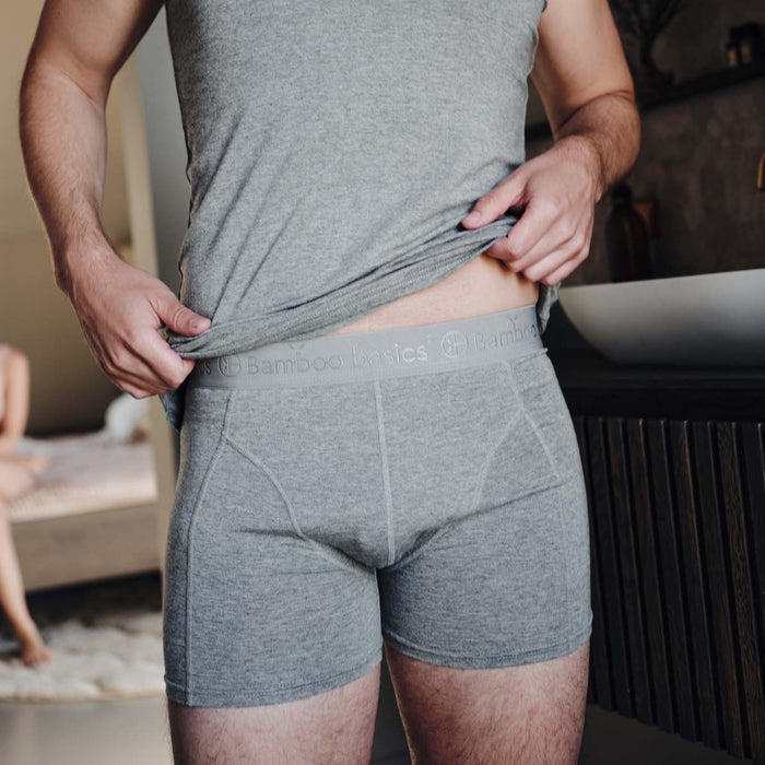 Boxershorts Rico (3-pack) - Grey Melange, Lichtblauw Ton Sur Ton & Lichtblauw met Oranje in band