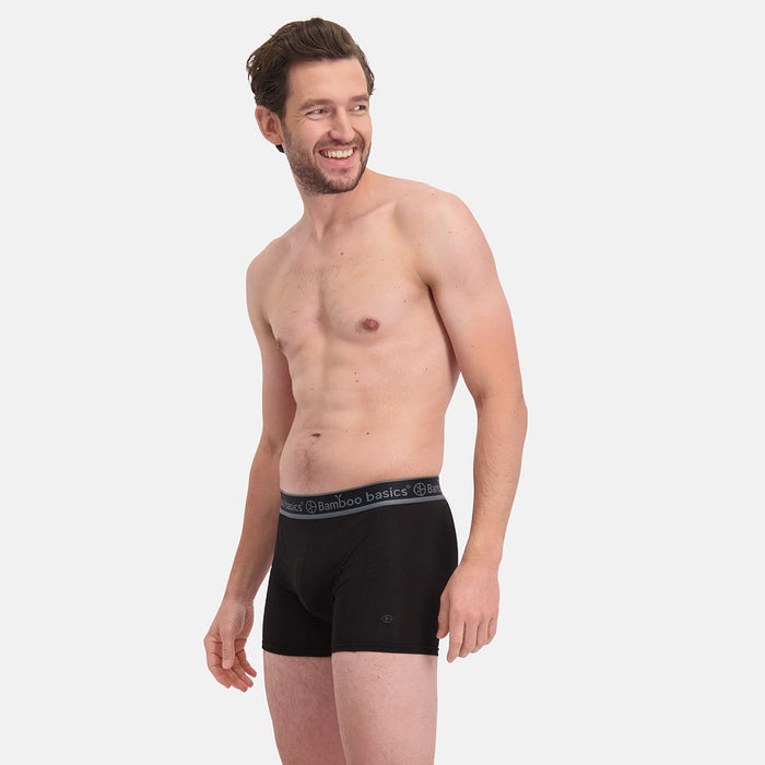 Bamboo Basics - Boxershorts Rico  - Grey Melange, Okergeel & Zwart