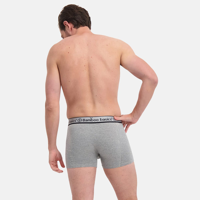 Bamboo Basics - Boxershorts Rico  - Grey Melange, Okergeel & Zwart
