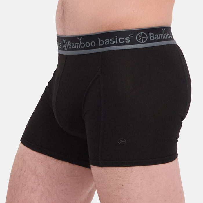 Bamboo Basics - Boxershorts Rico  - Grey Melange, Okergeel & Zwart