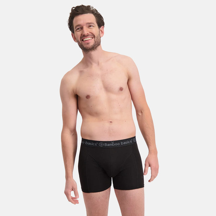 Bamboo Basics - Boxershorts Rico  - Zwart, Zwart & Grijs