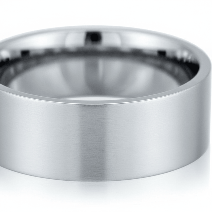 BRAWLER - Extreme macro detail - men's tungsten wedding ring.